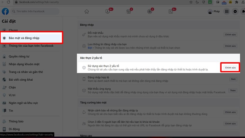 Bảo mật 2 lớp Facebook