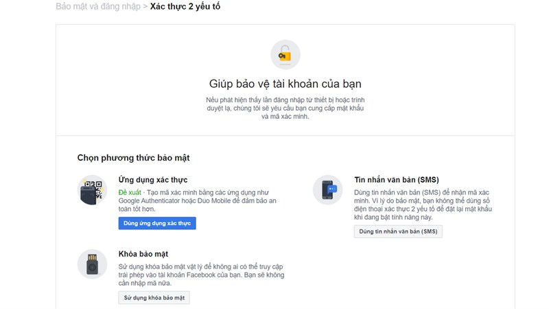 Bảo mật 2 lớp Facebook