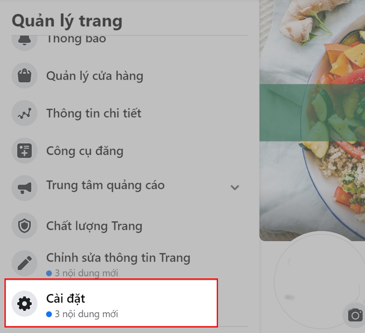 Xếp hạng bình luận trên Facebook là gì? Cách bật đơn giản nhất > Chọn Cài đặt 