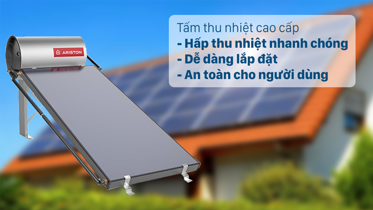 Máy năng lượng mặt trời tấm phẳng Ariston Kairos, sản phẩm cao cấp đến từ Ý > Máy nước nóng năng lượng mặt trời hấp thu nhiệt cao, an toàn sử dụng