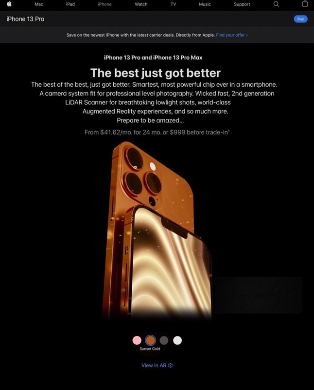 Màu Cam trên iPhone 13 Pro Max và thông tin các lựa chọn màu sắc