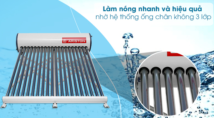 Công nghệ hệ thống ống chân không 3 lớp trên máy năng lượng mặt trời Ariston Eco Tube 6 đặc điểm nổi bật của Máy năng lượng mặt trời Ariston Eco Tube > Công nghệ hệ thống ống chân không 3 lớp trên máy năng lượng mặt trời Ariston Eco Tube