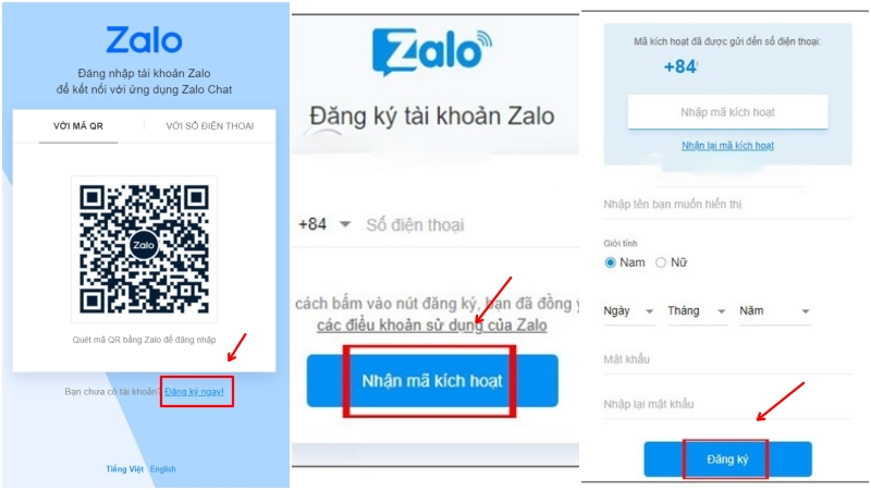 Đăng ký Zalo Web bằng máy tính PC