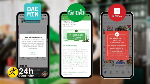 Từ 9/7: Grab, Baemin, Now... tạm ngưng dịch vụ giao đồ ăn tại ...