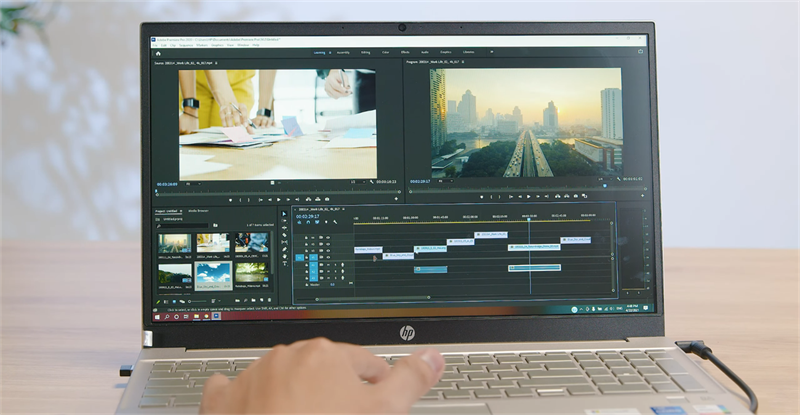 HP Pavilion 15 hoàn toàn có thể cân được các tác vụ nặng về đồ họa như edit video.
