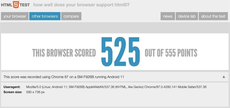 Galaxy Z Fold 3 5G xuất hiện trên HTML5test