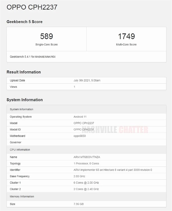 OPPO Reno6 Z 5G xuất hiện Geekbench: Xác nhận cấu hình, điểm hiệu năng