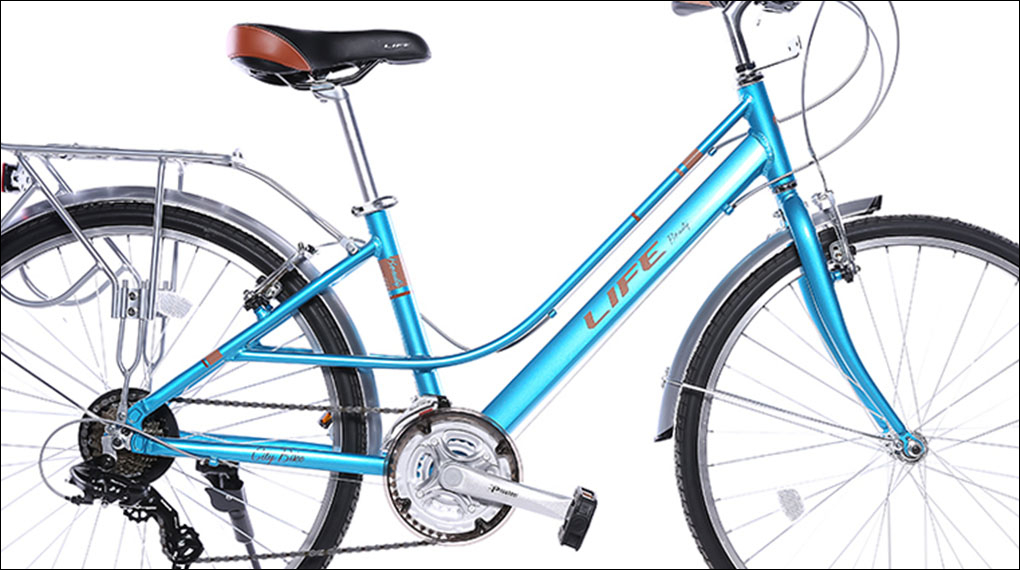 Xe đạp đường phố City Life 26 BEAUTY 26 inch có khung xe làm từ nhôm bền bỉ, chống ăn mòn tốt và chịu tải trọng đến 120kg