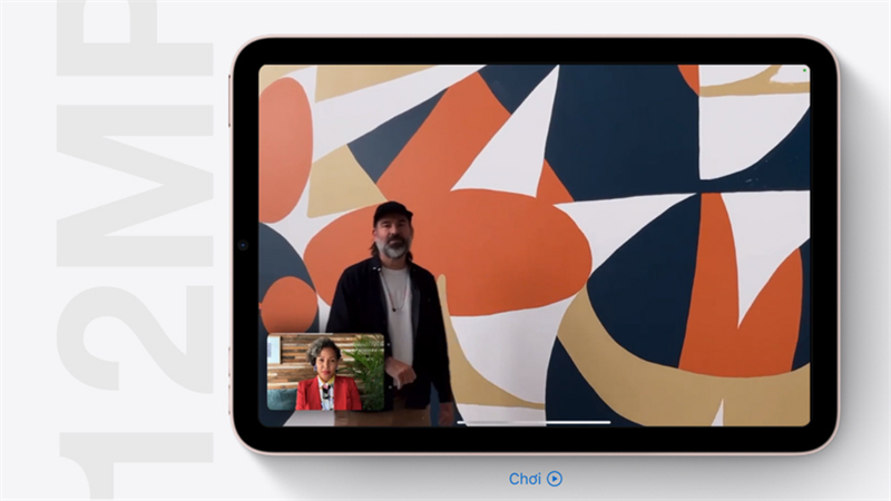 Sự tối ưu camera này ở iPad mini 6 giúp các cuộc gọi video, Facetime của bạn sắc nét hơn. Nguồn: Apple.
