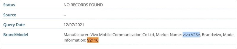 Vivo V23e, Vivo X70 Pro+ xuất hiện trên IMEI