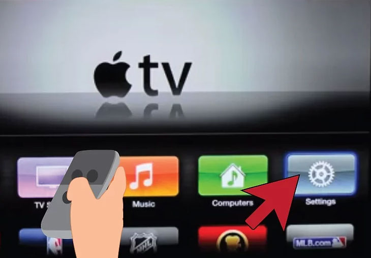 Mở ứng dụng Settings trên Apple TV