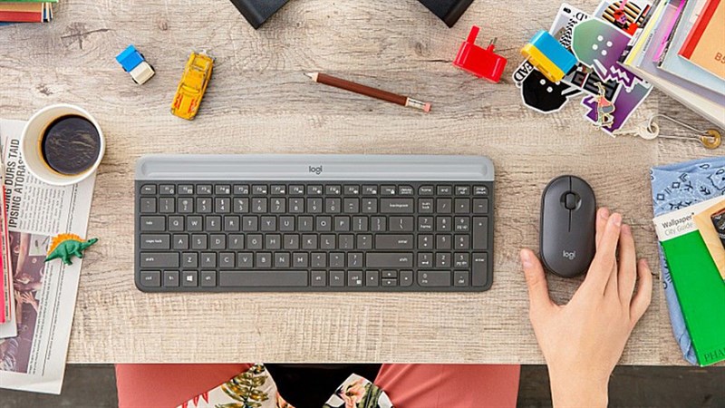 Bộ Bàn Phím Chuột Không Dây Logitech MK470 Đen
