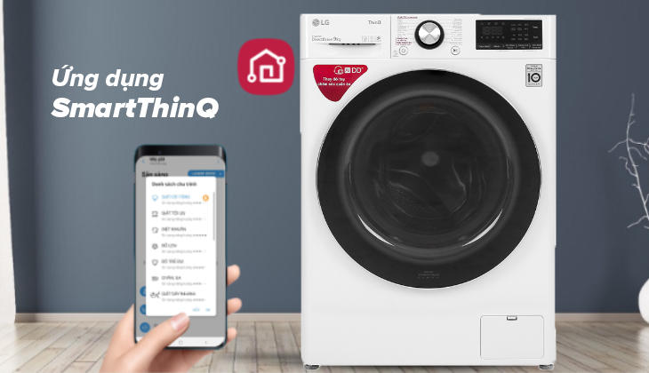 Ứng dụng SmartThinQ™ cho phép điều khiển máy giặt từ xa