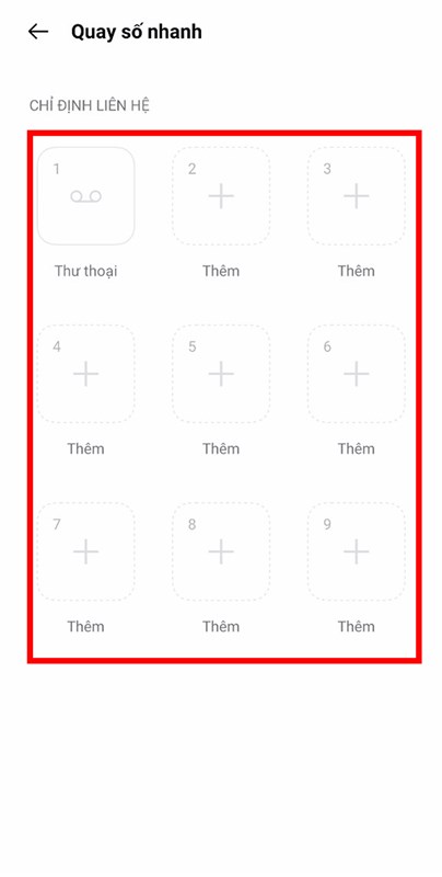Cài đặt phím tắt cuộc gọi