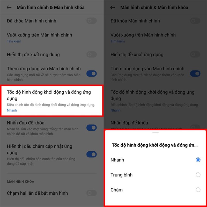 Tốc độ hay mở ứng dụng