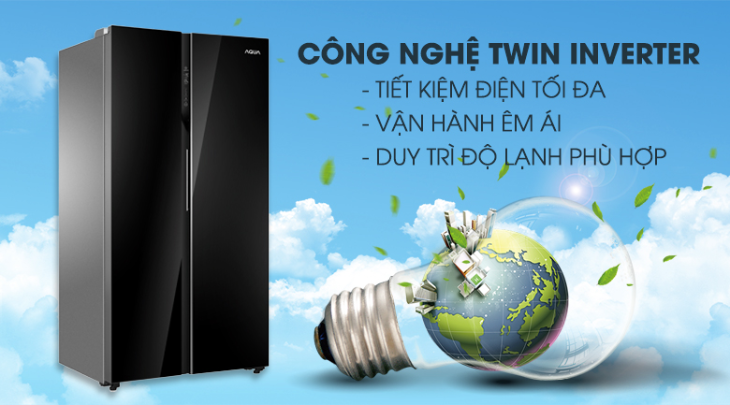 Tủ lạnh Aqua Inverter 602 lít AQR-IG696FS GB Tủ lạnh Aqua Inverter 602 lít AQR-IG696FS GB