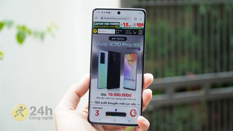 Vivo X70 màn hình siêu đẹp