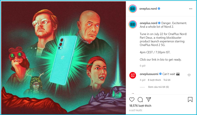 OnePlus khoe ảnh mặt sau của Nord 2 trên Instagram