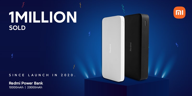 Xiaomi đã bán được 1 triệu pin sạc dự phòng mang nhãn hiệu Redmi (dung lượng 10.000 mAh và 20.000 mAh)