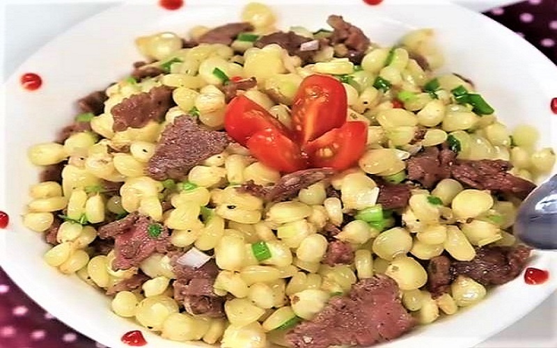 Instructions on how to make delicious and nutritious beef stir-fried glutinous corn for the whole family