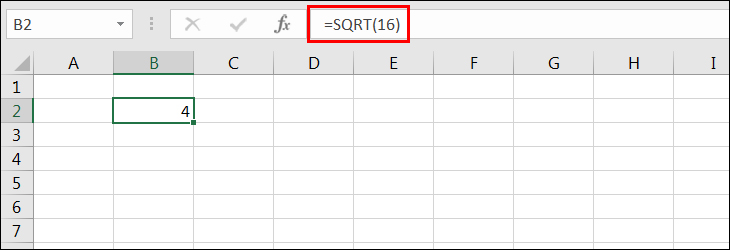 Sử dụng hàm SQRT để tính căn bậc 2