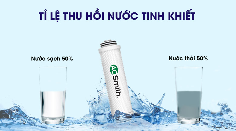 Máy có tỷ lệ lọc - thải 50:50 giúp tiết kiệm tối đa nguồn nước