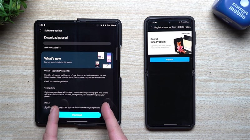 Galaxy Z Fold3 5G và Z Flip3 5G đã được cập nhật One UI 4.0 Beta (Android 12). Nguồn: Jimmy is Promo.