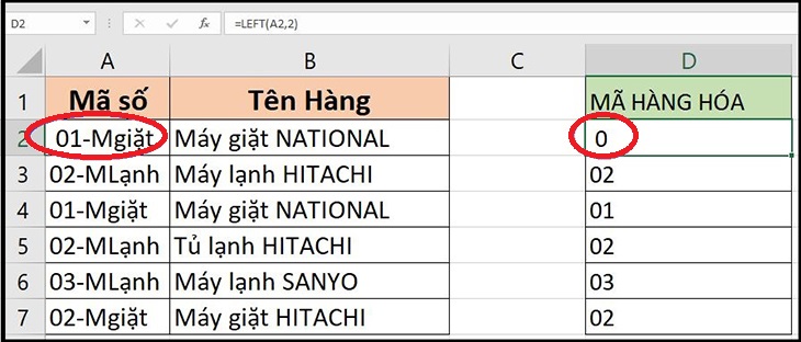 Sai giá trị hàm LEFT khi có khoảng trắng đầu dữ liệu gốc