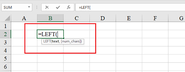 Công thức chung của hàm LEFT