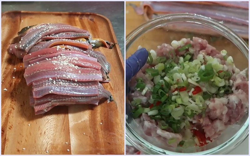 Ướp lươn và thịt cho ngấm gia vị