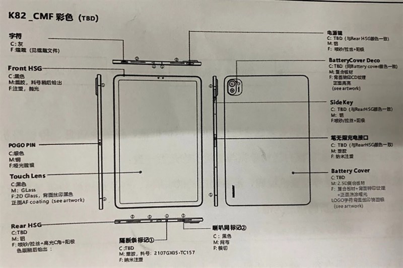 Xiaomi Mi Pad 5 lộ bản phác thảo thiết kế