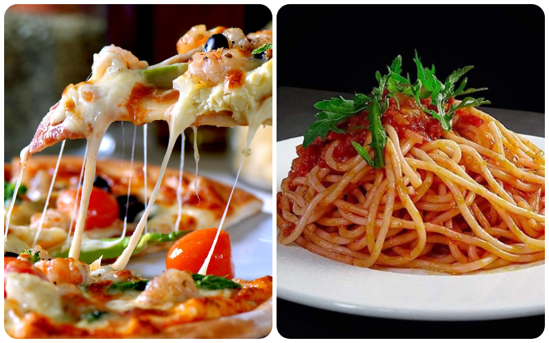 Món bánh pizza và Spaghetti là món ăn đặc sản của nước Ý