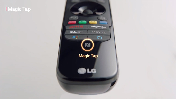Hướng dẫn sử dụng Remote NFC (Magic Tap) trên LG 2021 > Remote NFC với chức năng Magic Tap trên tivi LG