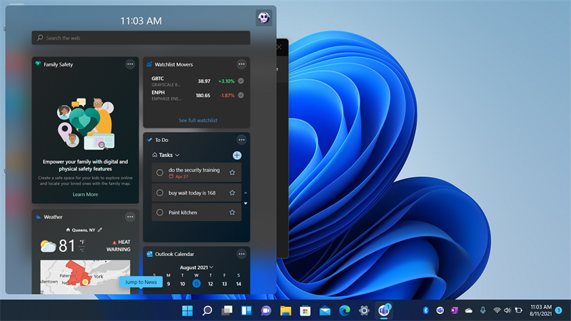 Giao diện Start Menu và thanh Taskbar của Windows 11