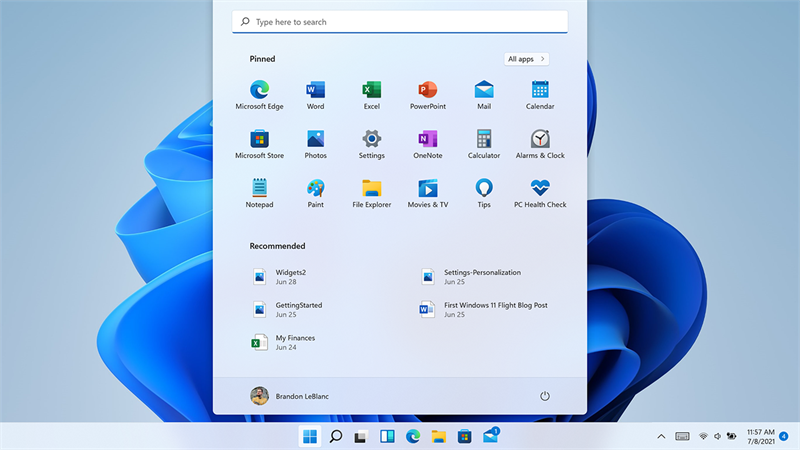 Windows 11 sở hữu giao diện Start Menu và Taskbar mới