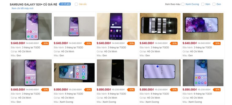 Giá bán Galaxy S20 Plus đổi trả