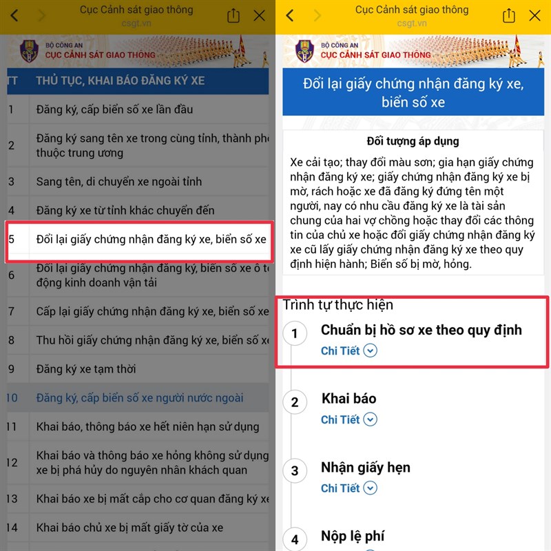 đổi lại giấy chứng nhận