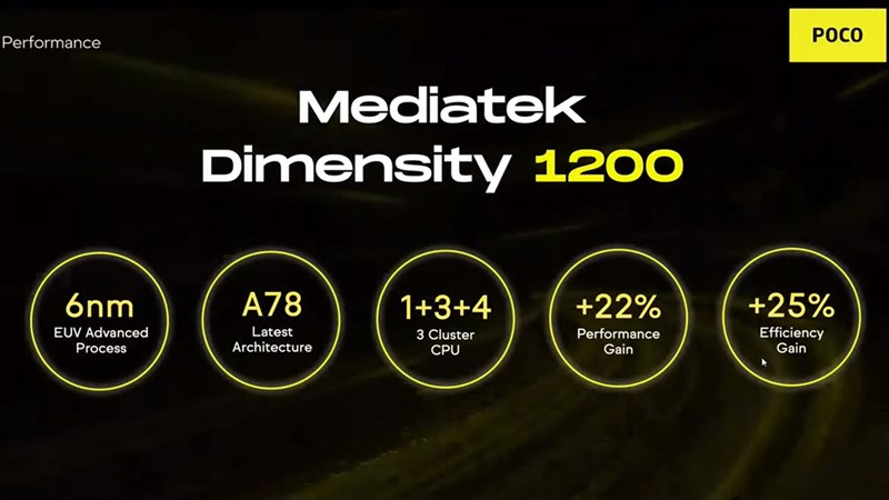 POCO F3 GT được trang bị con chip cao cấp Dimensity 1200 của MediaTek