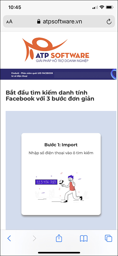 Cách tìm Facebook qua số điện thoại với công cụ FindUID > Truy cập liên kết dẫn đến công cụ FindUID