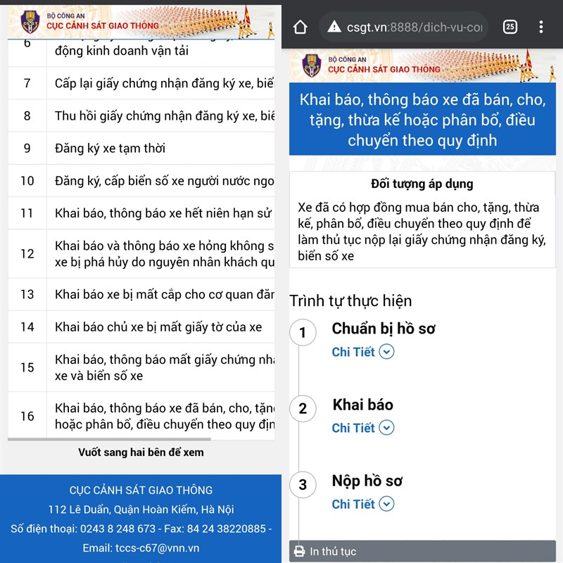 Cách khai báo, thông báo xe đã bán Cách khai báo, thông báo xe đã bán