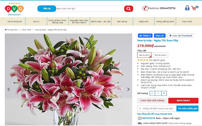 Bạn có thể mua hoa ly kép các trang thương mại điện tử uy tín để tìm mua loài hoa này