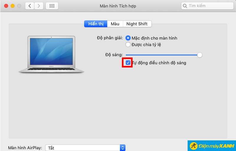 Cách mở/tắt Light Sensor trên Macbook