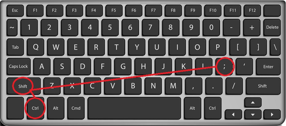 Tổ hợp phím Ctrl và Shift và 