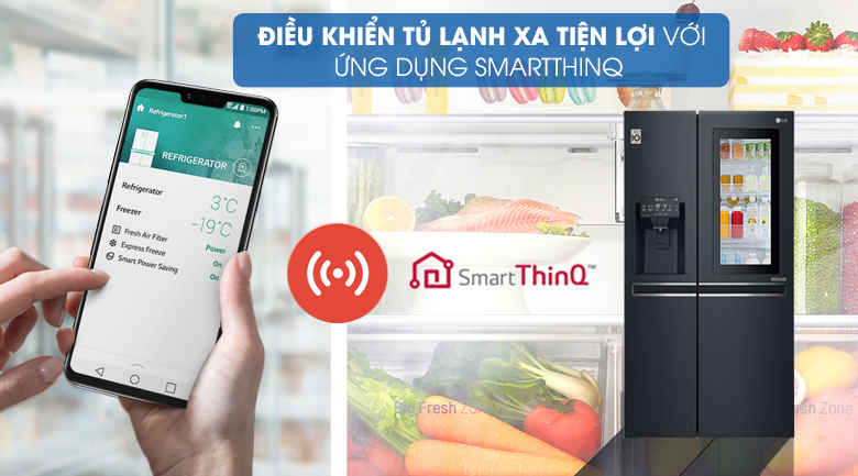 Bạn dễ dàng điều chỉnh từ xa bằng ứng dụng SmartThinQ™ 