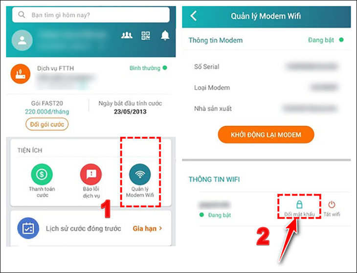 Steps to change Viettel WiFi password using My Viettel application