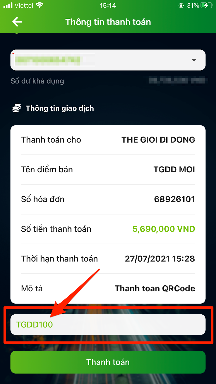 Lưu ý nhập mã TGDD100 để được hưởng ưu đãi.. Lưu ý nhập mã TGDD100 để được hưởng ưu đãi..