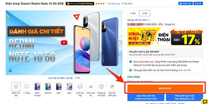 CÁC BƯỚC MUA SẮM
