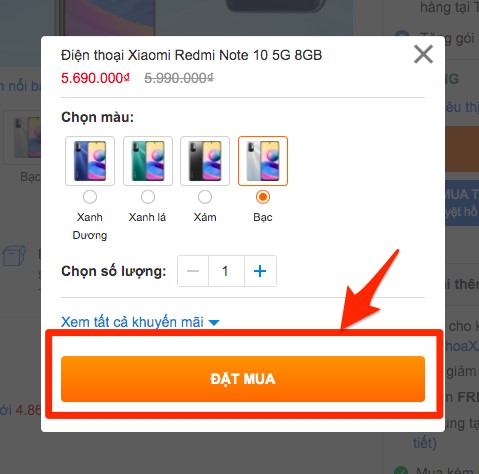 CÁC BƯỚC MUA SẮM