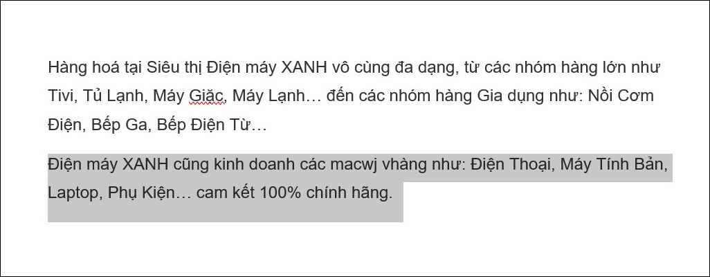 Đánh dấu ô Do not check spelling or grammar > Chọn OK” src=”https://cdn.tgdd.vn/Files/2021/07/27/1371226/cach-kiem-tra-loi-chinh-ta-trong-microsoft-word-va-12.jpg” title=”Đánh dấu ô Do not check spelling or grammar > Chọn OK”/><br />
 Bạn sẽ nhận được kết quả tắt kiểm tra lỗi chính tả ở một đoạn văn bản như hình bên dưới .<br />
 <img alt=