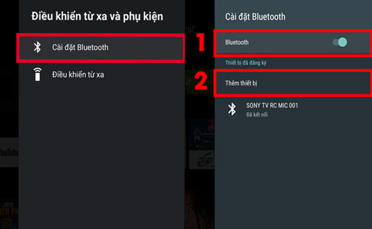 Chọn Cài đặt Bluetooth. Sau đó, chọn bật Bluetooth > tiếp tục chọn Thêm thiết bị